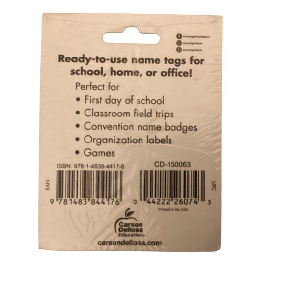 Schoolgirl Style Industrial Chic Name Tags, 40 pcs - Picture 4 of 4